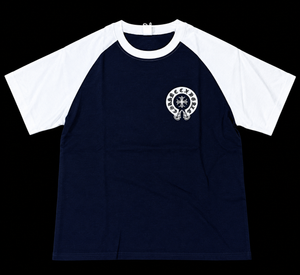 Navy Blue & White Raglan Graphic T-Shirt for Men | Premium Streetwear Tee